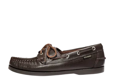 G.H.BASS 20320 Jetty 2 "Textured Lthr Dk.Brown" (Rubber Sole)