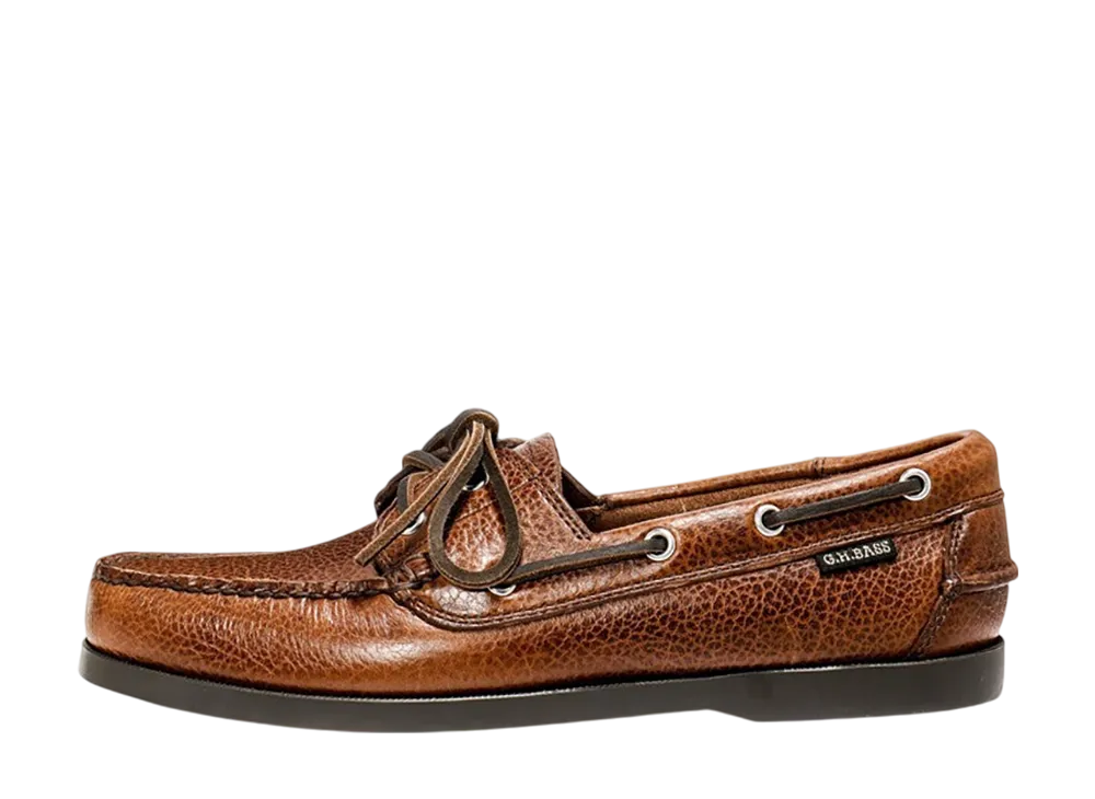 G.H.BASS 20320 Jetty 2 "Textured Lthr Tan" (Rubber Sole)