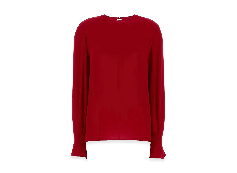 Valentino Women's Georgette Ruffled Blouse "Red"