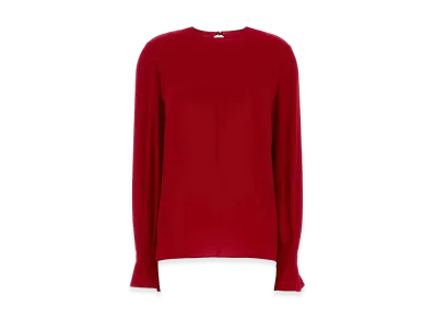 Valentino Women's Georgette Ruffled Blouse "Red"