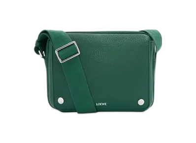 LOEWE Medium Pebble Messenger Bag in Supple Grained Calfskin "Evergreen"