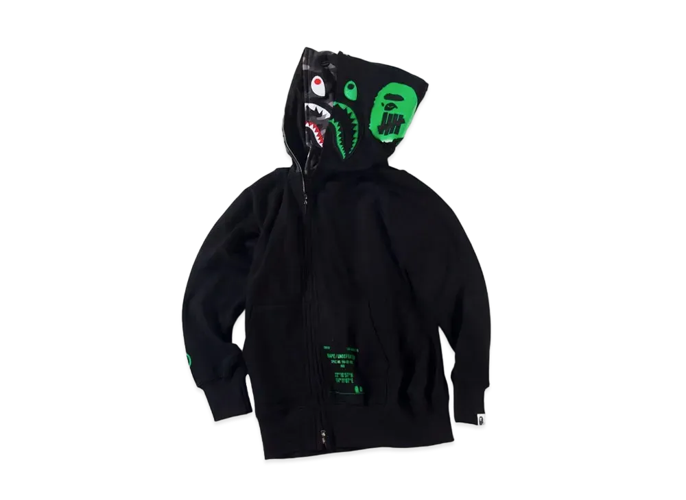 A BATHING APE / UNDEFEATED Double Shark Full Zip Hoodie 