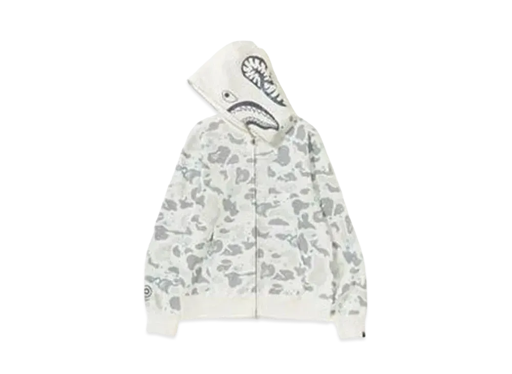 A BATHING APE Space Camo Shark Full Zip Hoodie "White"