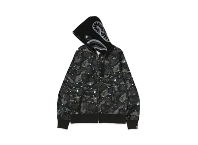 A BATHING APE Space Camo Shark Full Zip Hoodie "Black"