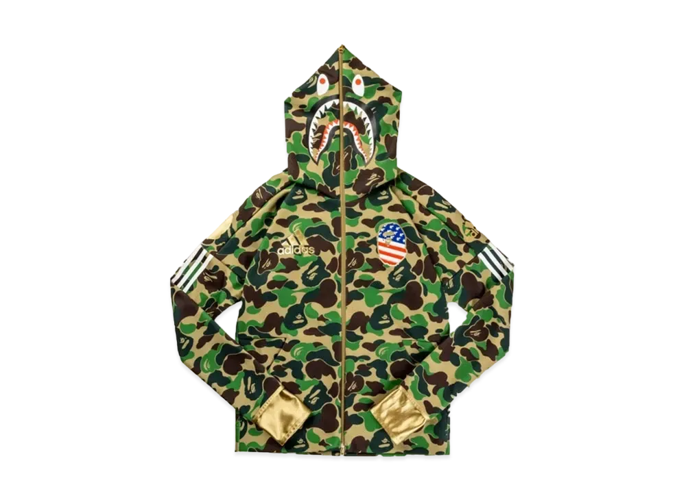A BATHING APE / adidas SB Shark Hoodie "Green"