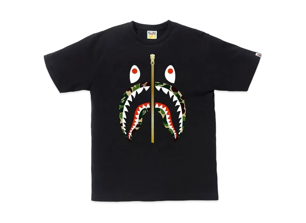 A BATHING APE ABC Gold Zip Shark Tee 