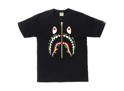 A BATHING APE ABC Gold Zip Shark Tee "Black/Green"