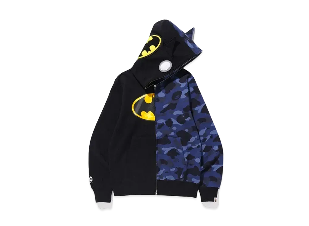 A BATHING APE / DC Batman Split Color Camo Full Zip Hoodie 