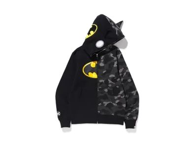 A BATHING APE / DC Batman Split Color Camo Full Zip Hoodie "Black"
