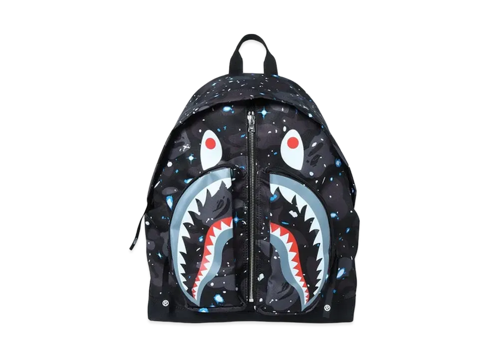A BATHING APE Space Camo Shark Day Pack "Black"