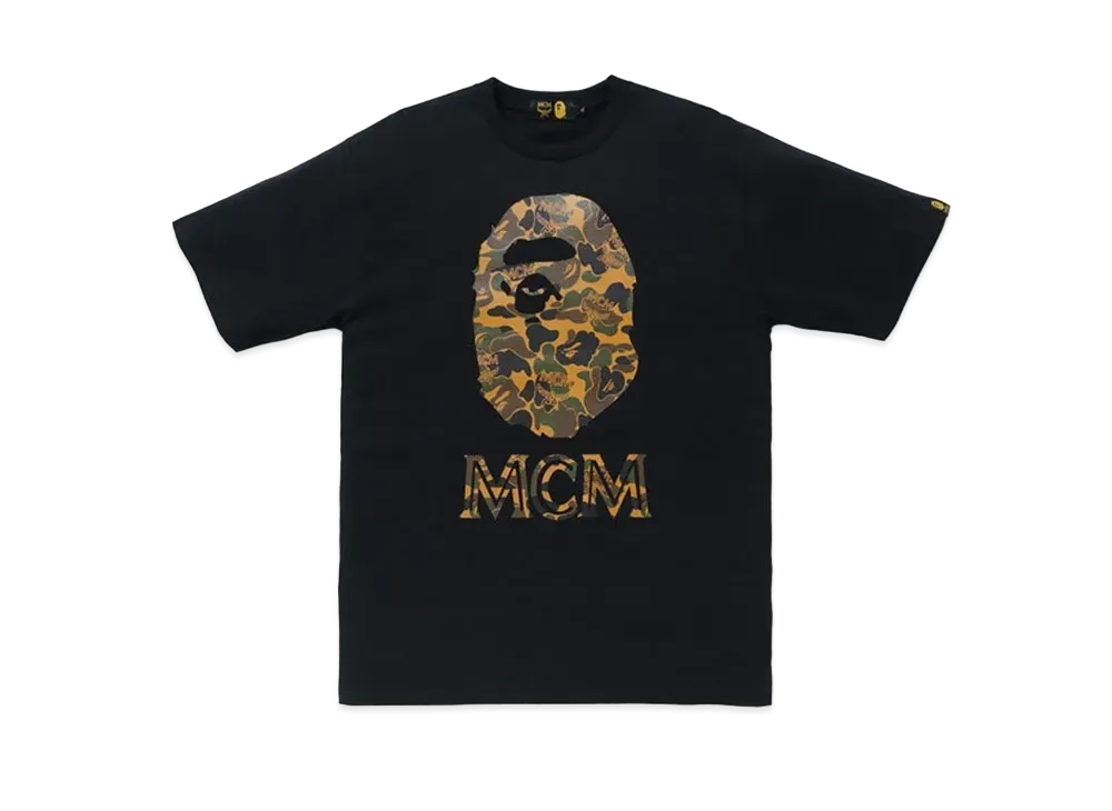 A BATHING APE / MCM Camo Ape Head Tee "Black"