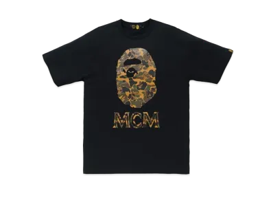 A BATHING APE / MCM Camo Ape Head Tee "Black"
