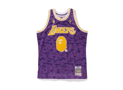 A BATHING APE Mitchell & Ness Lakers ABC Basketball Swingman Jersey "Purple"