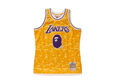 A BATHING APE Mitchell & Ness Lakers ABC Basketball Swingman Jersey "Yellow"