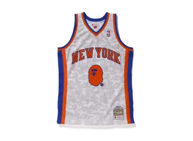 A BATHING APE Mitchell & Ness Knicks ABC Basketball Swingman Jersey "White"