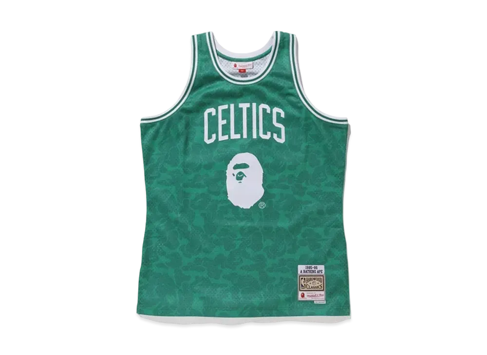 A BATHING APE Mitchell & Ness Celtics ABC Basketball Swingman Jersey "Green"