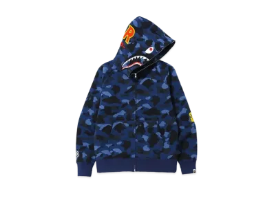A BATHING APE 1st Camo PONR Shark Full Zip Hoodie "Blue"
