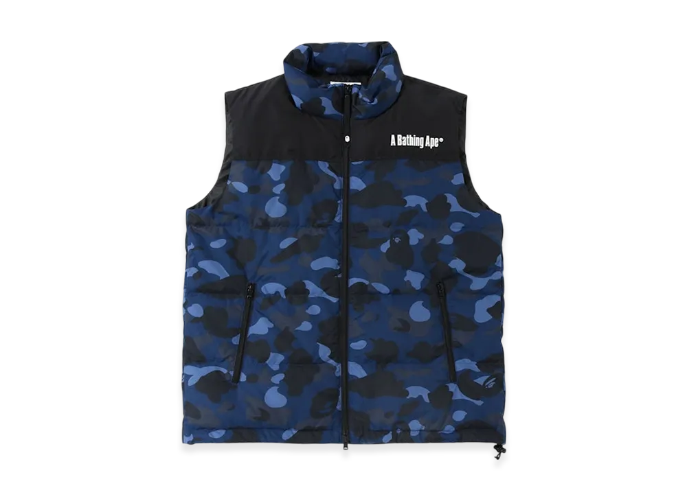 A BATHING APE Color Camo Down Vest "Navy"