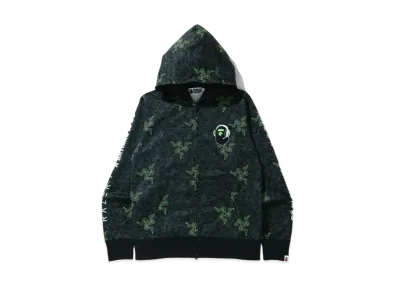 A BATHING APE / Razer A Bathing Ape Neon Camo Full Zip Hoodie "Black"