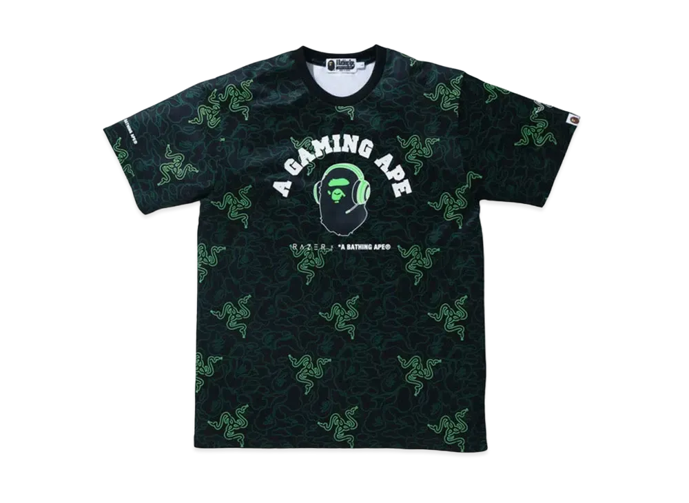 A BATHING APE / Razer A Bathing Ape Neon Camo Team Tee "Black"