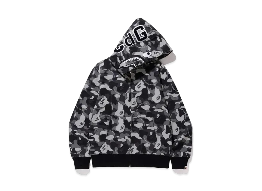 A BATHING APE / Comme des Garcons OSAKA SHARK FULL ZIP HOODIE "Black"