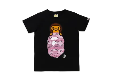 A BATHING APE DESERT CAMO MILO ON APE HEAD TEE "Black/Pink"
