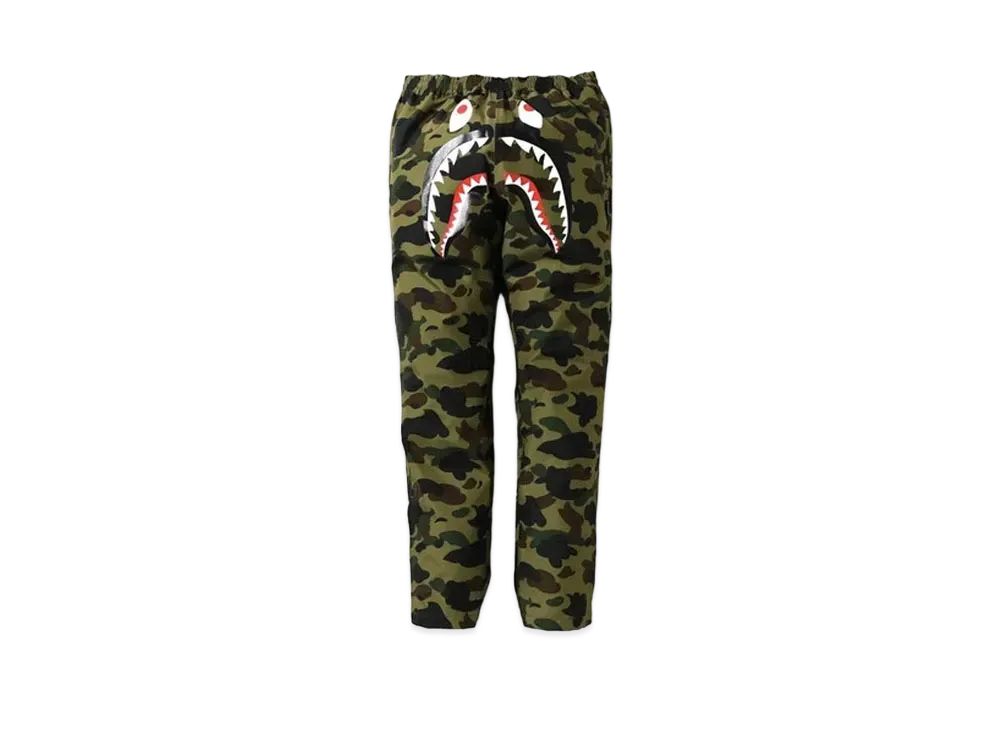 A BATHING APE Gore-Tex 1st Camo Shark Track Pants "Green"