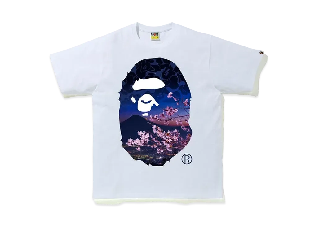 A BATHING APE Sakura Photo Ape Head Tee "White"