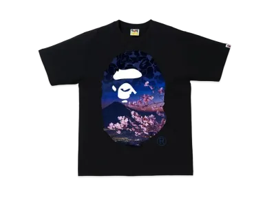A BATHING APE Sakura Photo Ape Head Tee "Black"