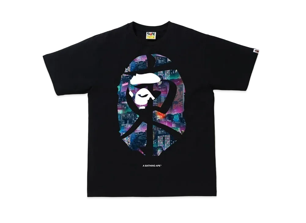 A BATHING APE Neon Tokyo Kanji Tee "Black"