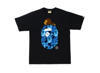 A BATHING APE Flame Milo On Big Ape T-Shirt "Black/Blue"