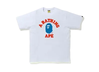 A BATHING APE Colors College T-Shirt "White/Blue"