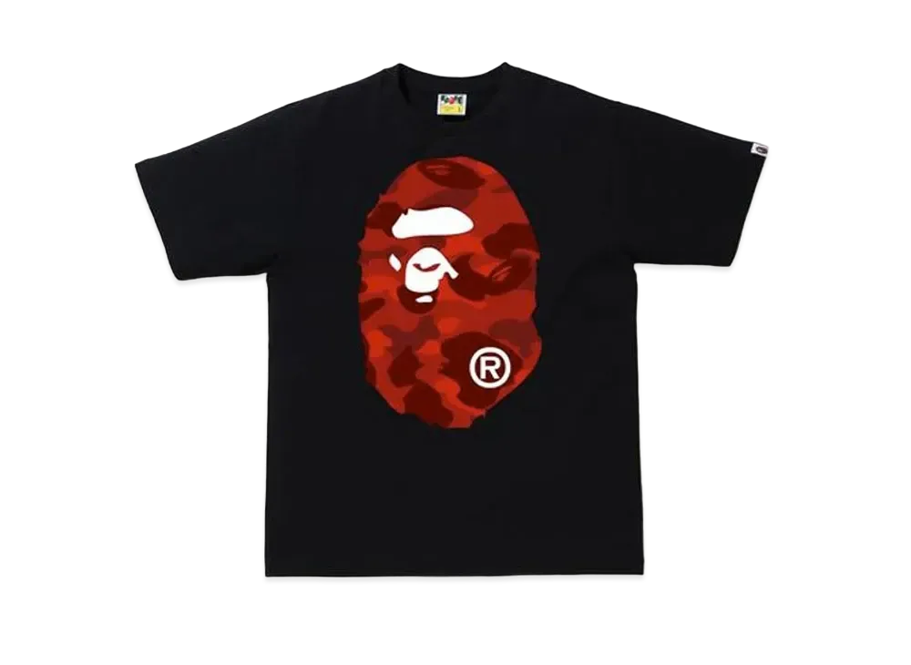 アベイシングエイプ カラー カモ ビッグ エイプ ヘッド Tシャツ "ブラック/レッド"