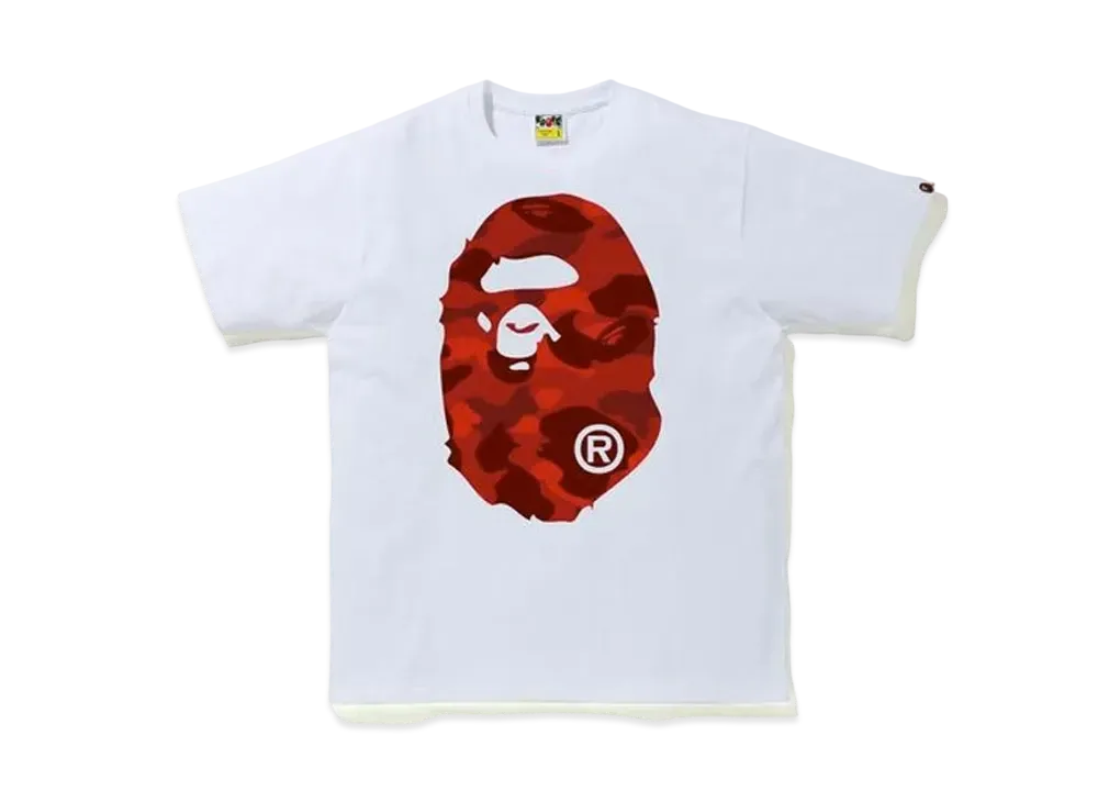 A BATHING APE Color Camo Big Ape Head T-Shirt (SS20) "White/Red"