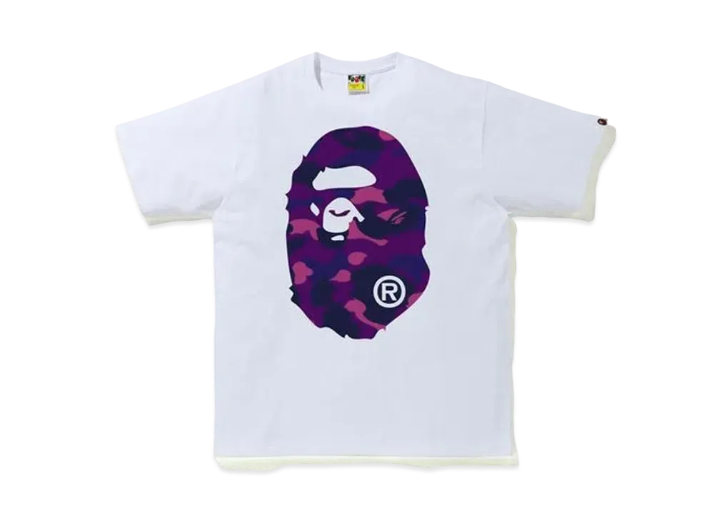 A BATHING APE Color Camo Big Ape Head T-Shirt (SS20) "White/Purple"