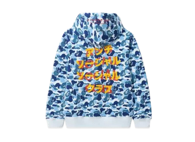 A BATHING APE Anti Social Social Club ABC Camo Pullover Hoodie "Blue"