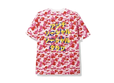 A BATHING APE Anti Social Social Club ABC Camo Tee "Pink"