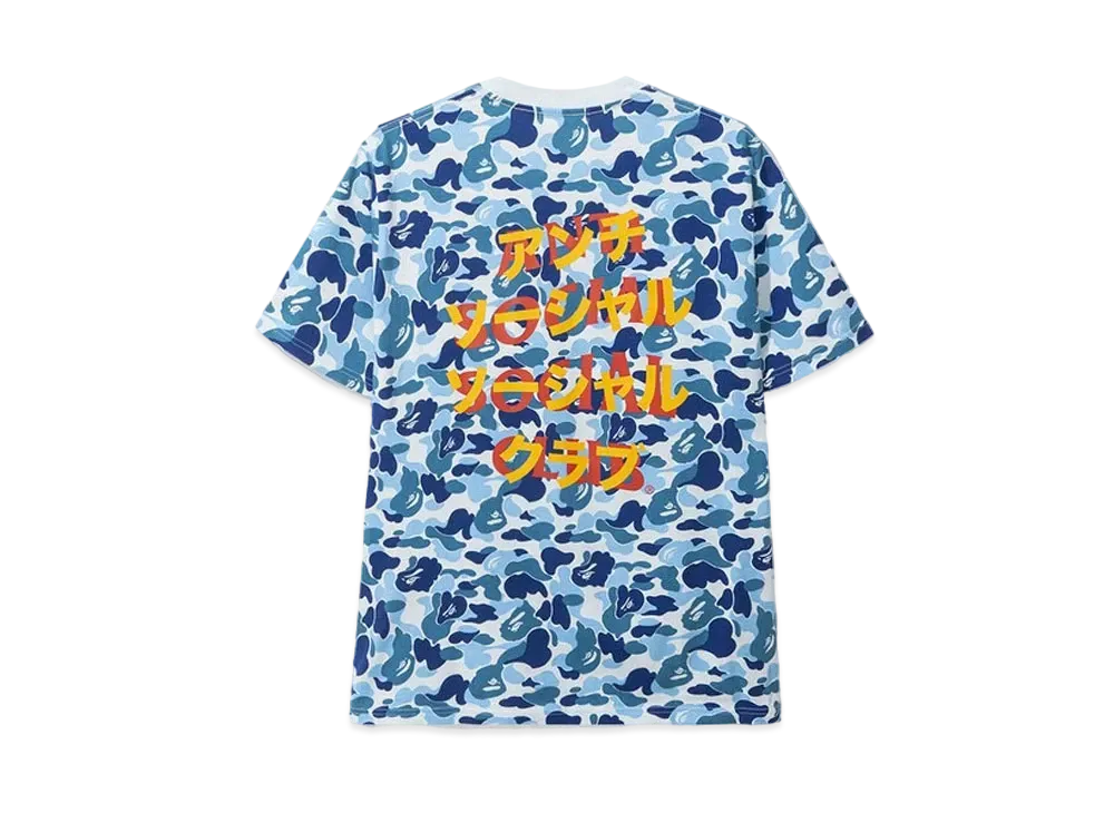 A BATHING APE Anti Social Social Club ABC Camo Tee "Blue"