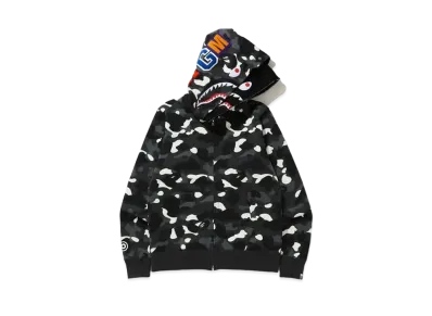 A BATHING APE City Camo Shark Wide Full Zip Double Hoodie "Black"