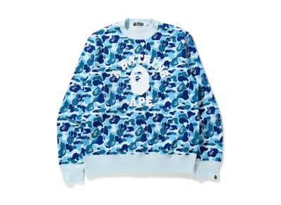 A BATHING APE ABC Camo College Wide Crewneck "Blue"