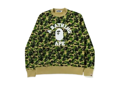A BATHING APE ABC Camo College Wide Crewneck "Green"