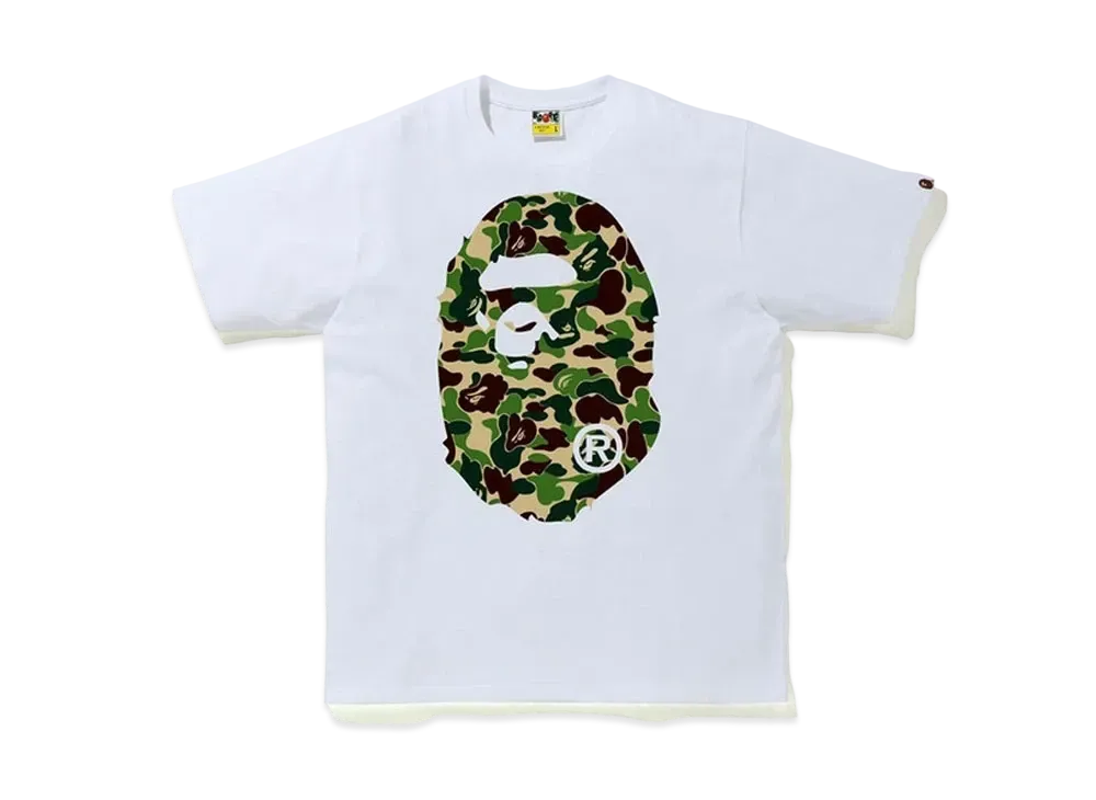 A BATHING APE ABC Camo Big Ape Head Relaxed Tee "White/Green"