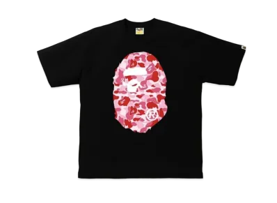 A BATHING APE ABC Camo Big Ape Head Relaxed Tee "Black/Pink"
