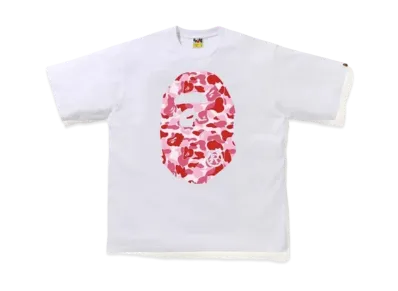 A BATHING APE ABC Camo Big Ape Head Relaxed Tee "White/Pink"