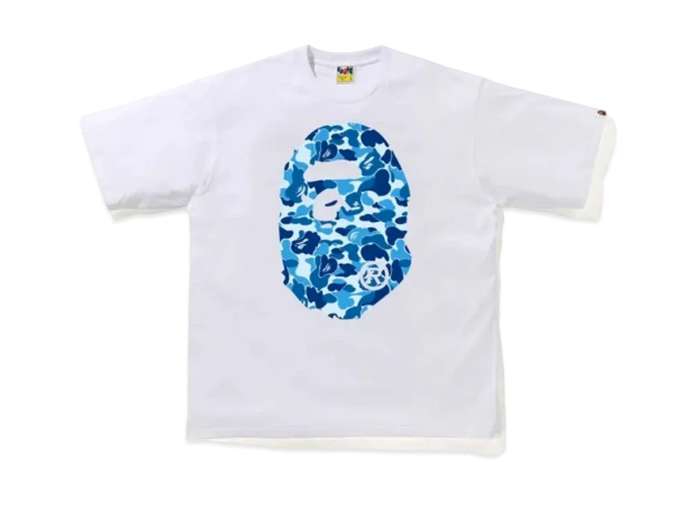 A BATHING APE ABC Camo Big Ape Head Relaxed Tee "White/Blue"