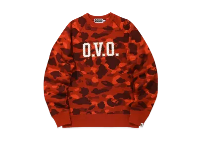 A BATHING APE OVO Color Camo Crewneck "Red"