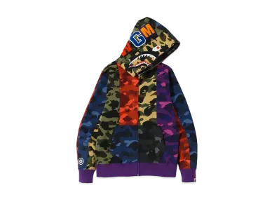 A BATHING APE Mix Camo Crazy Shark Full Zip Hoodie "Multi"