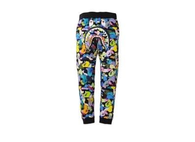 A BATHING APE MULTI CAMO SHARK SLIM SWEAT PANTS "Black"