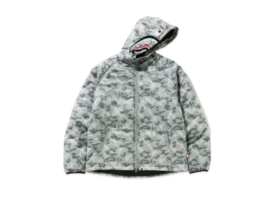 A BATHING APE Digital Camo Shark Padded Hoodie Jacket "Grey"