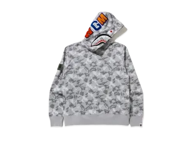 A BATHING APE Digital Camo Shark Wide Pullover Hoodie "Grey"